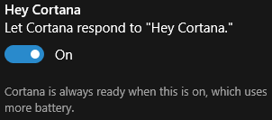Hé, Cortana beállítás