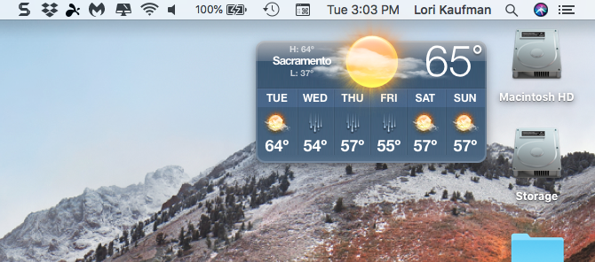 Irányítópult widget a Mac asztalon