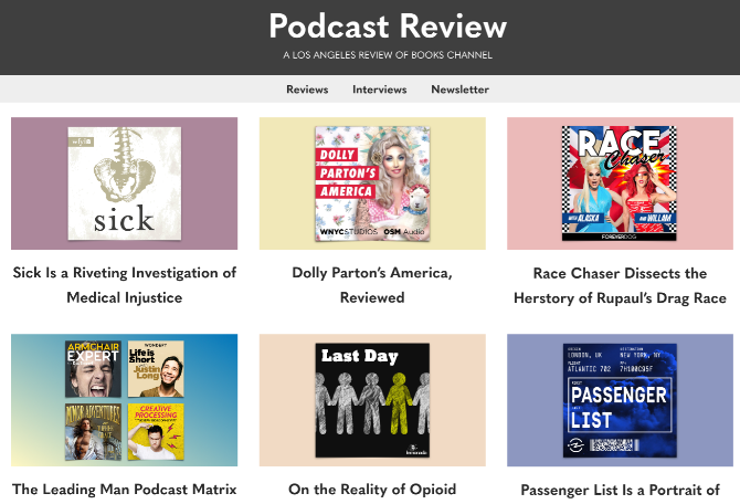Podcast áttekintés az LA Review of Books-ban