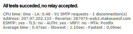 Tesztelje az SMTP-t: Tesztelje az SMTP-kiszolgáló online smtp szerver2-ét