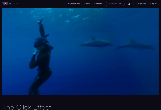 Merüljön el a víz alatt, hogy megnézze, hogyan kommunikálnak a delfinek és a bálnák a The Click Effectben, egy virtuális valóság rövid filmben 