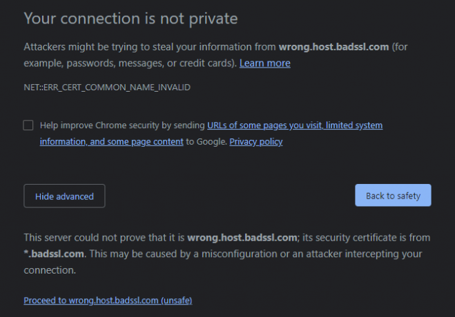 A Chrome Bypass biztonsági figyelmeztetése