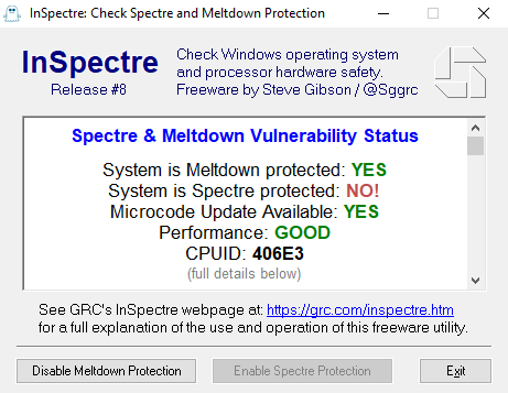 Ingyenes biztonsági eszközök – Az InSpectre észleli a Spectre és a Meltdown sebezhetőségeit a CPU-ban