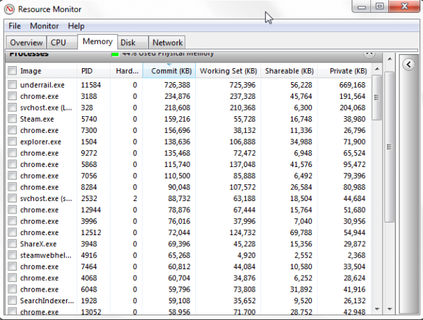 Windows 7 Resource Monitor