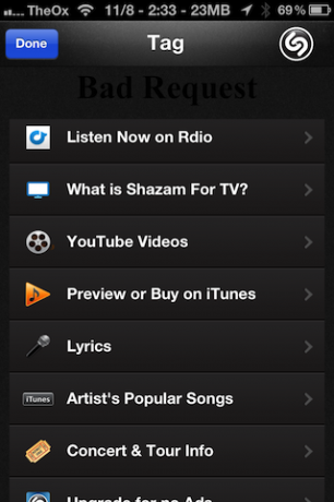 Shazam app iphone