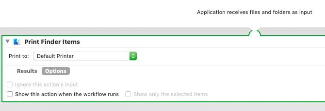 Az Automator alkalmazás dokumentumok nyomtatásához Mac rendszeren