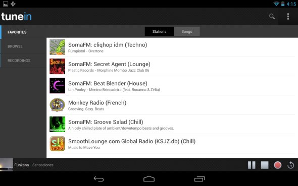 TuneIn rádió-for-android