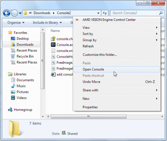 Windows 7 konzol