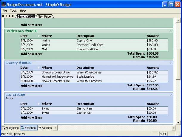 SimpleD Budget - Ingyenes költségvetés-követő szoftver (Windows) simpled5b