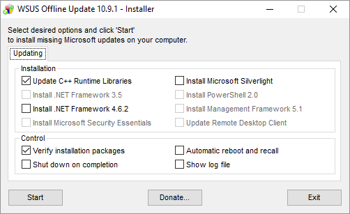 A Windows Update nem működik a Windows 7 és 8.1 rendszeren. Futtatás az új hardver WSUS Offline UpdateInstaller verzióján