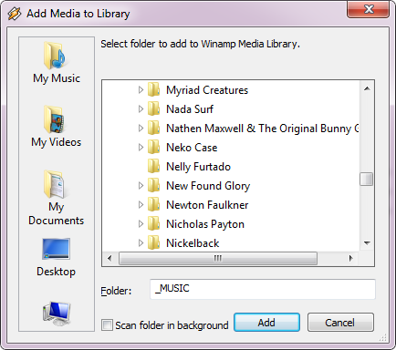 Winamp - egy szilárd médialejátszó, amely leállítja a zenegyűjtemény kezelését [Windows] Winamp Média hozzáadása a könyvtárhoz