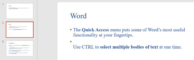 A powerpoint elcsúszik a vázlatból