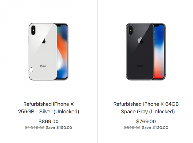 Az Apple felújított iPhone X-t árusít 769 USD értékű, felújított iPhoneX-ért