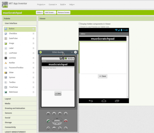 android alkalmazás appinventor képernyő2 elrendezés létrehozása