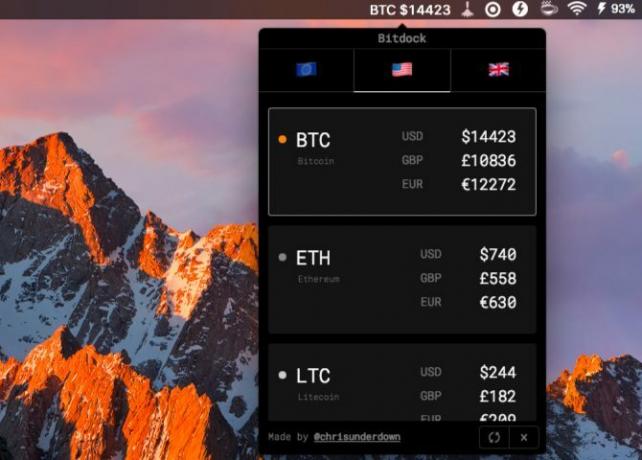 bitdock-Mac menüsor alkalmazások
