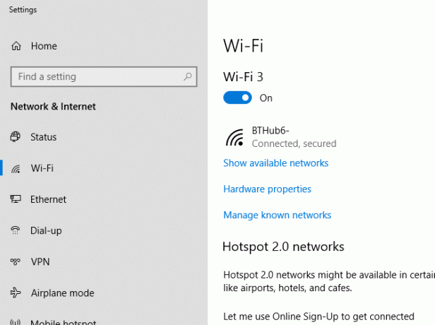 A Windows 10 Wi-Fi beállításai