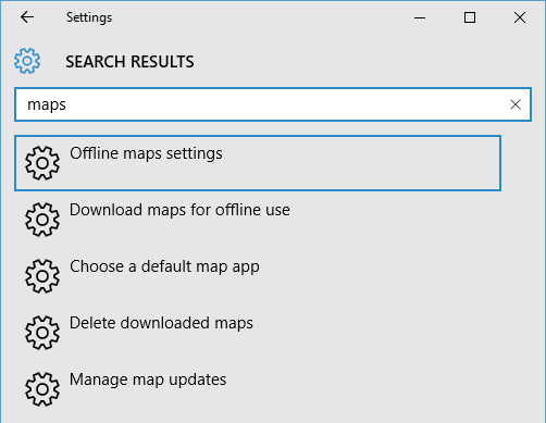 Windows 10 Maps beállítások