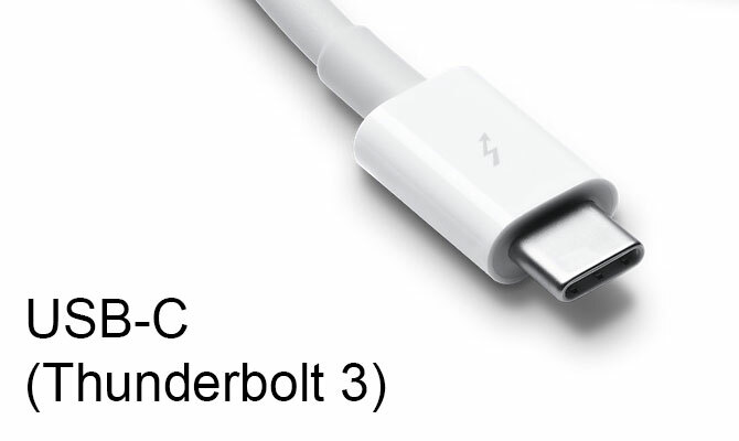 USB-C és Thunderbolt 3 csatlakozók