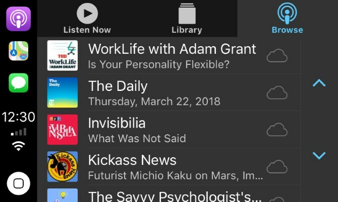 Apple CarPlay podcastok