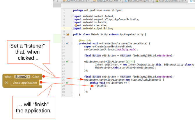 android alkalmazás létrehozása androidstudio screen1 kód