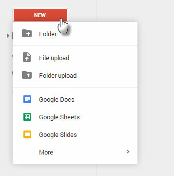 Google Drive - felhasználói felület