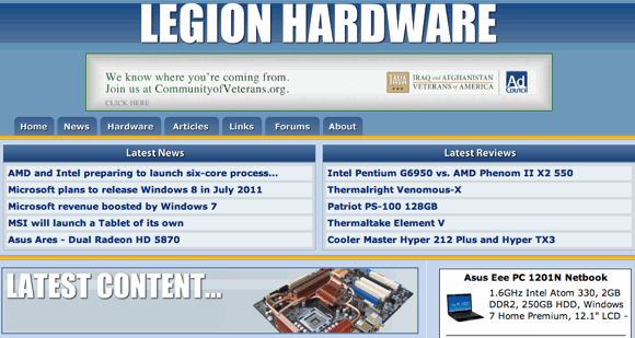 5 Számítógépes hardver áttekintő oldalak a PC rajongói Legion hardveréhez