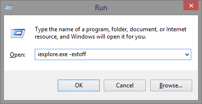 5.2 Futtatás - iexplore.exe -extoff