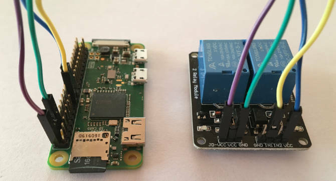 Raspberry Pi Zero W csatlakoztatva van egy relé táblához