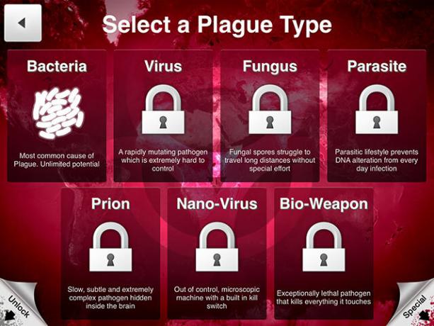 Válasszon betegséget és törölje el az emberiséget a Plague Inc.-ben pestis típus