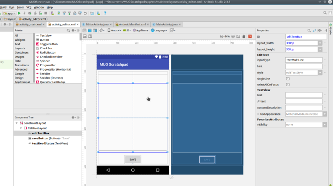 android alkalmazás létrehozása androidstudio screen2 elrendezés