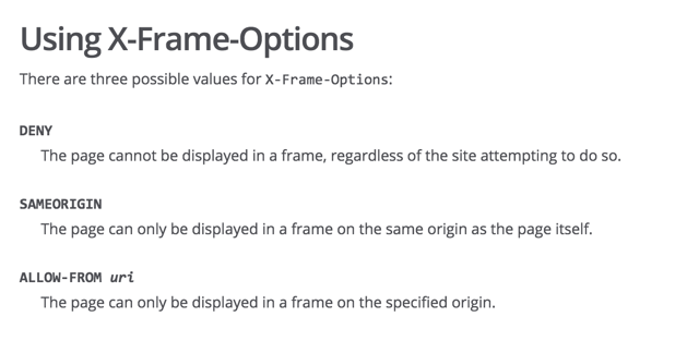 X-frame-opciók