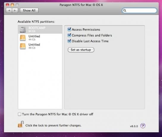 A világ leggyorsabb NTFS illesztőprogramja a Mac OS X [Giveaway] beállításaihoz