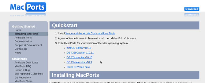 macports alkalmazás letöltése
