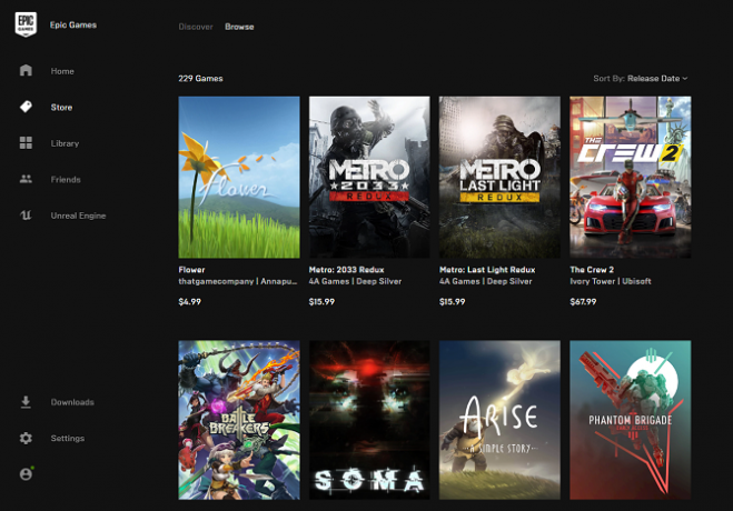 Epic Games Store ablak