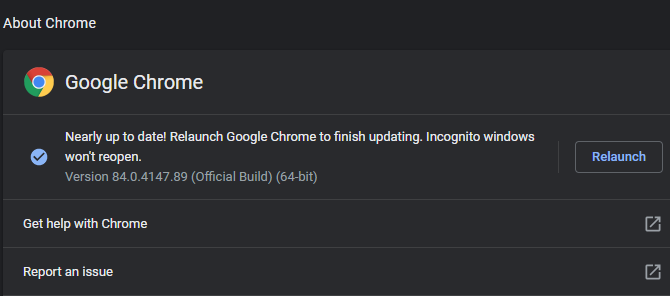 Chrome frissítések keresése
