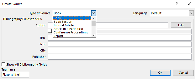 Hogyan generálhatunk bibliográfiákat a Microsoft Word-ben egy kattintással létrehozott microsoft szó létrehozásával, a 670x272-es forrással