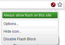 blokkolja a króm flash kiterjesztését