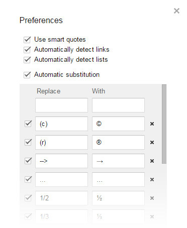 Google Docs-beállítások