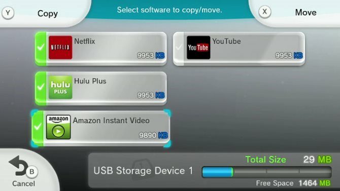 Bővített tárhely a Wii U számára. Magyarázat A Wii U másolása
