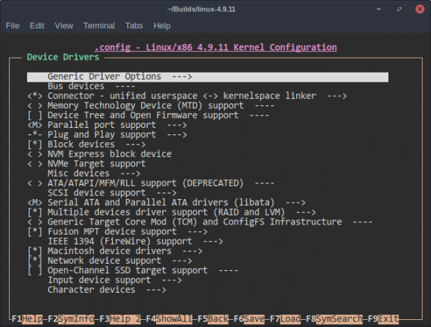 A saját Linux-kernel lefordítása Make Nconfig