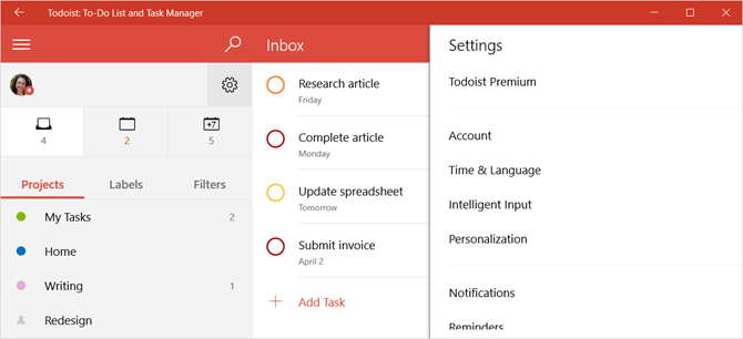 Hogyan állítsa le a váltást a teendő alkalmazásokra (és keresse meg az egyiket, amelyet inkább szeretne) Todoist WindowsApp