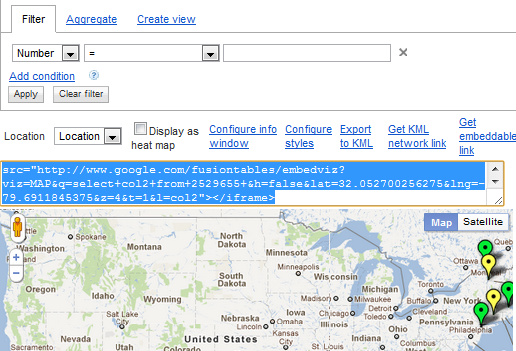 Az adatok és információk azonnali megjelenítése a fusiontable12 Google Fusion Tables segítségével