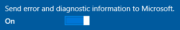 A Windows 10 telepítése bekapcsolja a hibajelentést