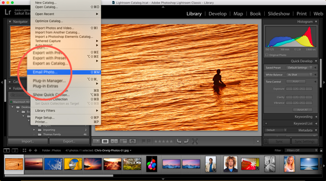 Lightroom Fényképek e-mailben